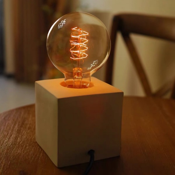 CUBE Cement Table Lamp