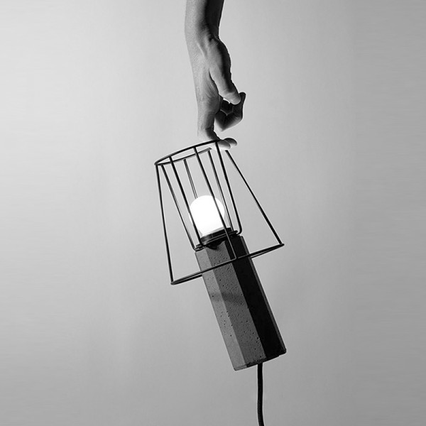 مصباح طاولة أسمنت شبه منحرف