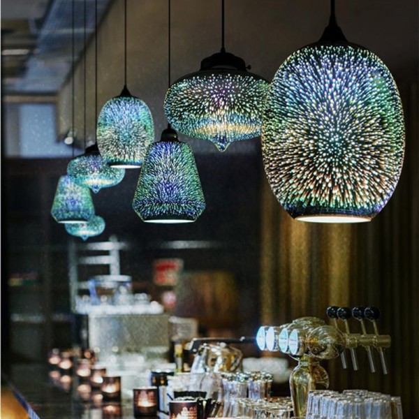 مصباح قلادة الشمال الملونة الحديثة ثلاثية الأبعاد