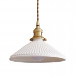 Modern Pleated Ceramic Pendant Light