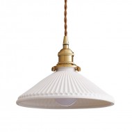 Modern Pleated Ceramic Pendant Light