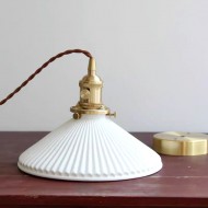 Modern Pleated Ceramic Pendant Light