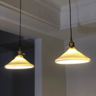 Modern Pleated Ceramic Pendant Light