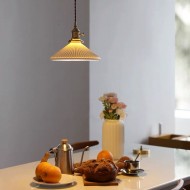 Modern Pleated Ceramic Pendant Light