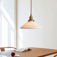 Modern Pleated Ceramic Pendant Light
