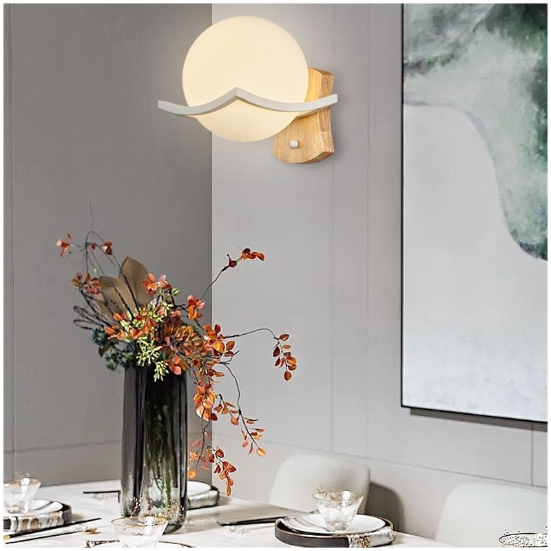 مصباح حائط خشبي حديث داخلي