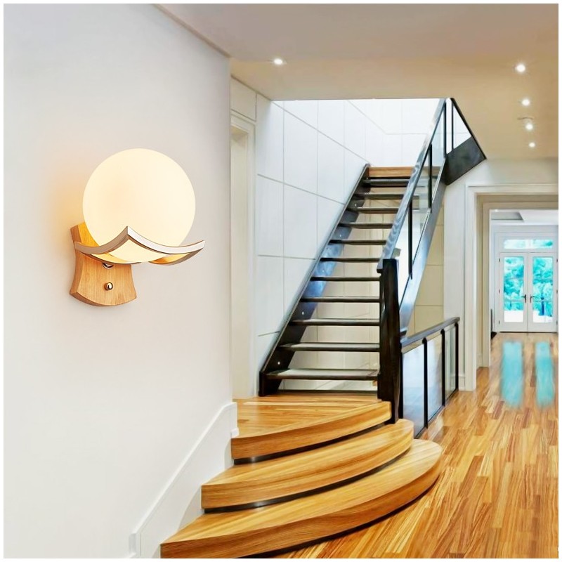 مصباح حائط خشبي حديث داخلي