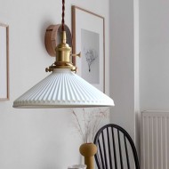 Modern Pleated Ceramic Pendant Light