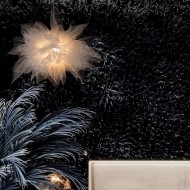 مصباح معلق من القطن الأبيض