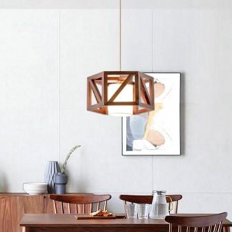 Lantern Wooden Pendant Light