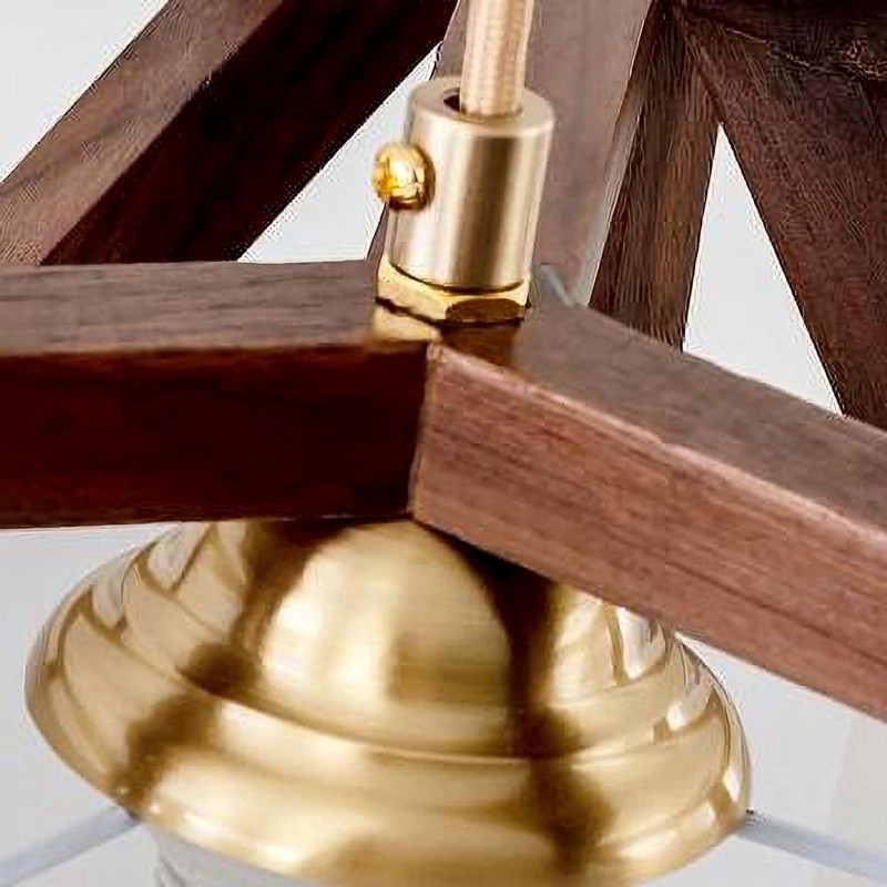 فانوس خشبي قلادة الخفيفة