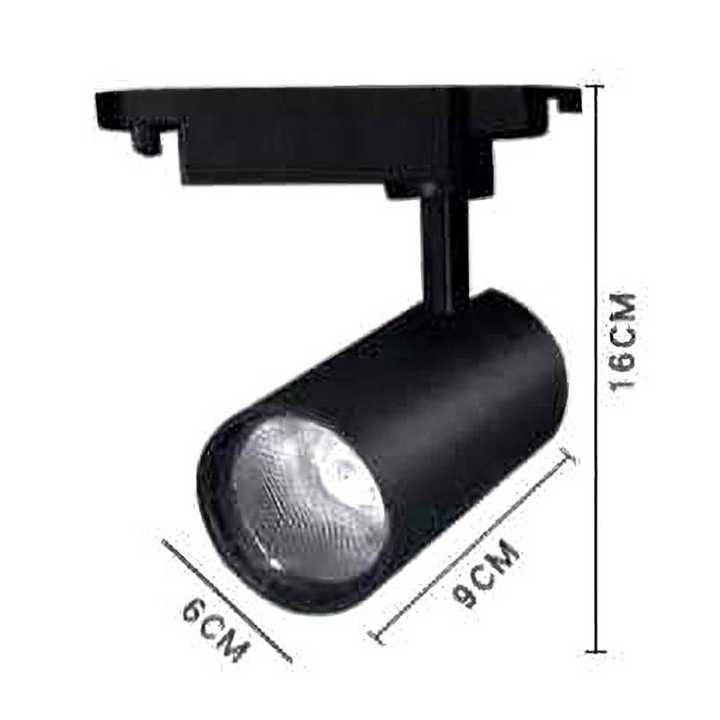 مصباح مسار COB LED 20 وات باللون الأسود