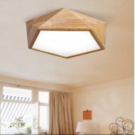 LEXA Geometric LED Ceiling Light in Wood