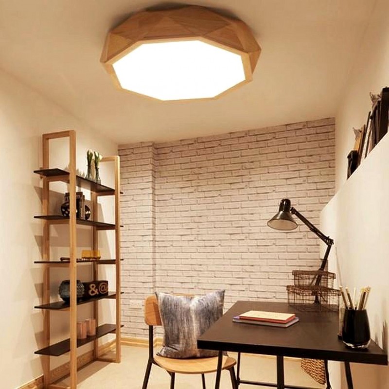LUCENT Octagon Jewel LED مصباح السقف بالخشب