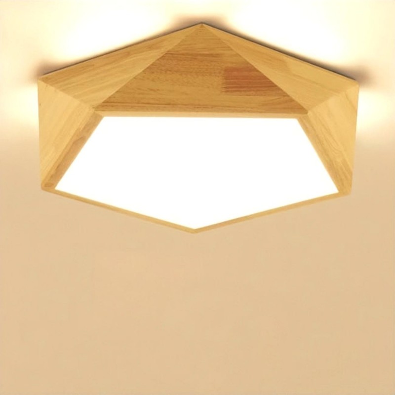 LUCENT Octagon Jewel LED Ceiling Lamp in Wood