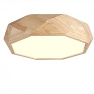 TEVA Octagon Jewel LED Ceiling Lamp in Wood with Safety Mark LED Driver