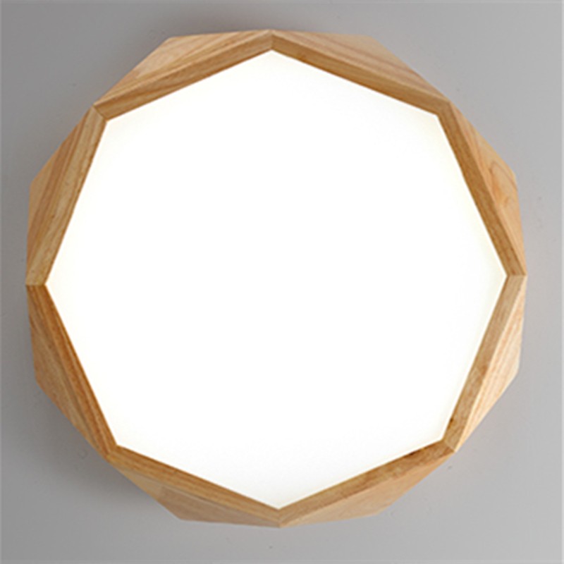 TEVA Octagon Jewel LED Ceiling Lamp in Wood with Safety Mark LED Driver