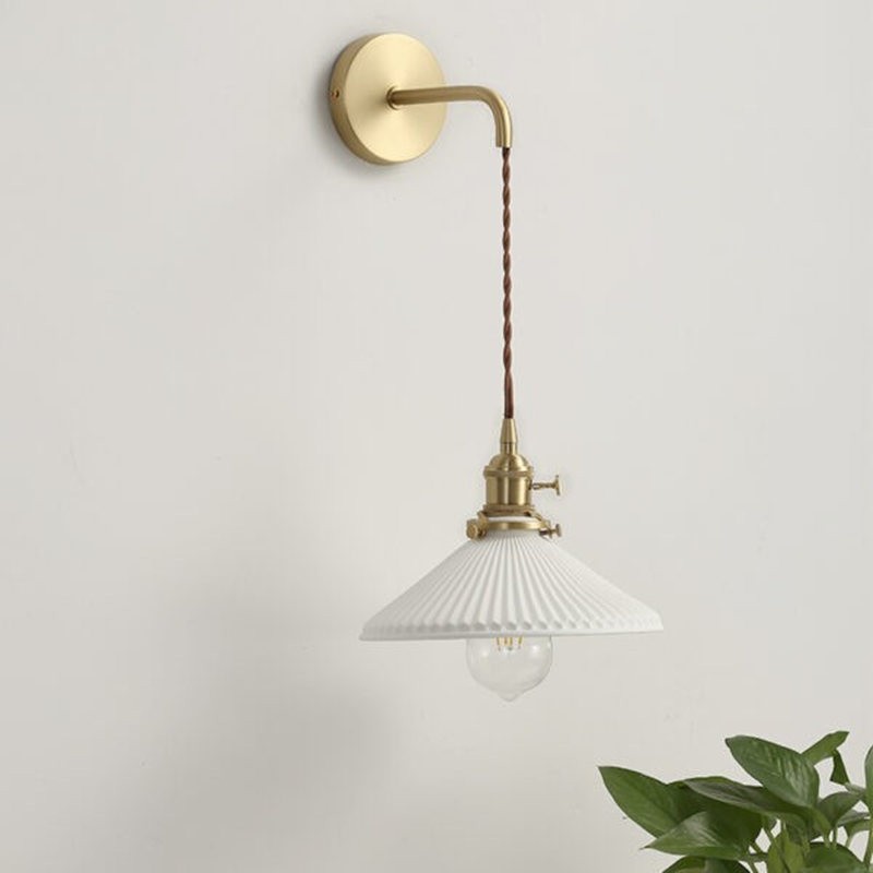 Modern Pleated Ceramic Wall Light Modern Pleated Ceramic Wall Light