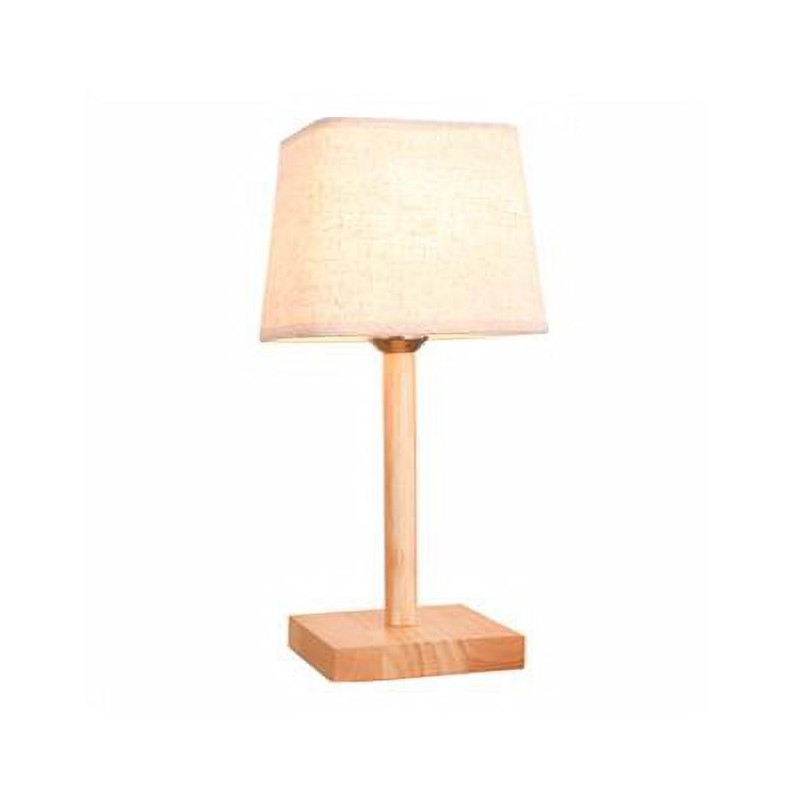 مصباح طاولة خشبي بسيط