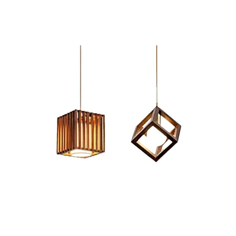CUBIC Wooden Pendant Light