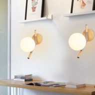 AQUEENA Globe Wall Lamp