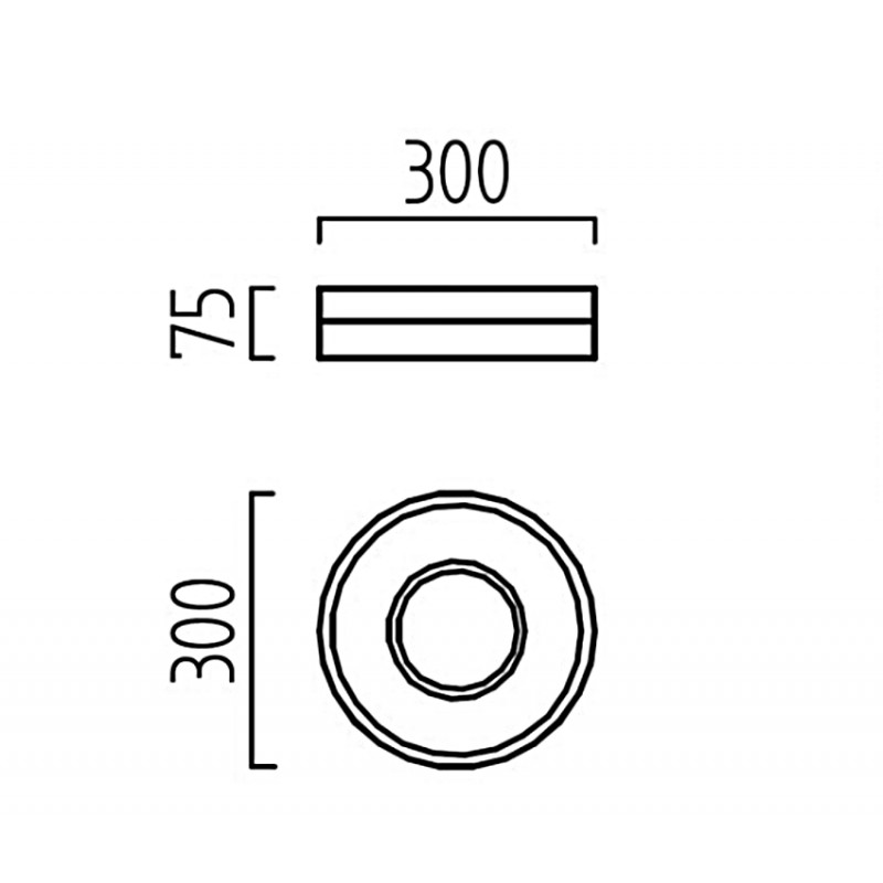 Double Ring LED Ceiling Light-Ø30cm