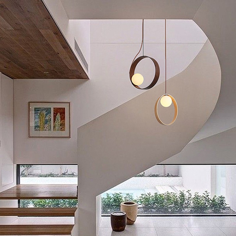 RING قلادة خشبية الخفيفة