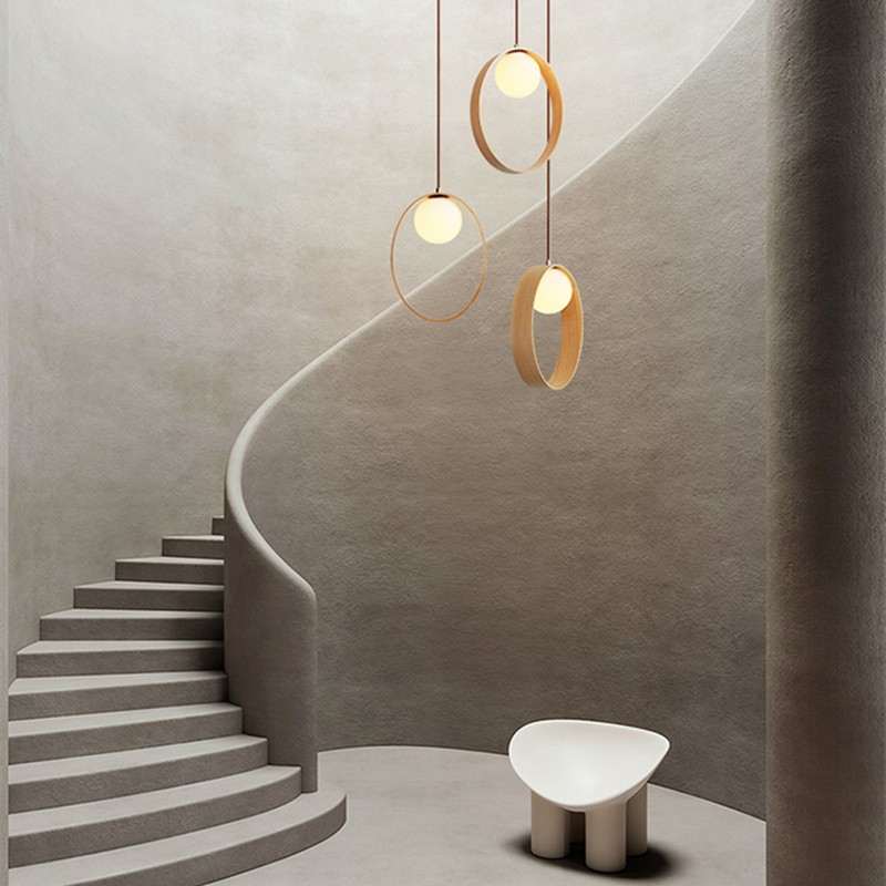 RING قلادة خشبية الخفيفة