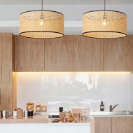 اليدوية الخيزران النسيج طبل قلادة الخفيفة