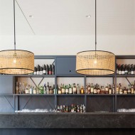 اليدوية الخيزران النسيج طبل قلادة الخفيفة