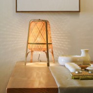 Bamboo Woven Vertical High Net Table Light Bamboo Woven Vertical High Net Table Light