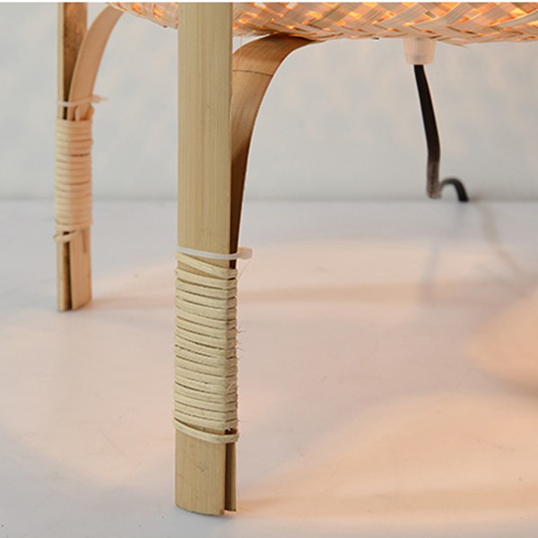 Bamboo Woven Vertical High Net Table Light Bamboo Woven Vertical High Net Table Light