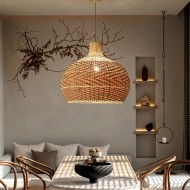Nordic Rattan Creative Hanging Pendant Light