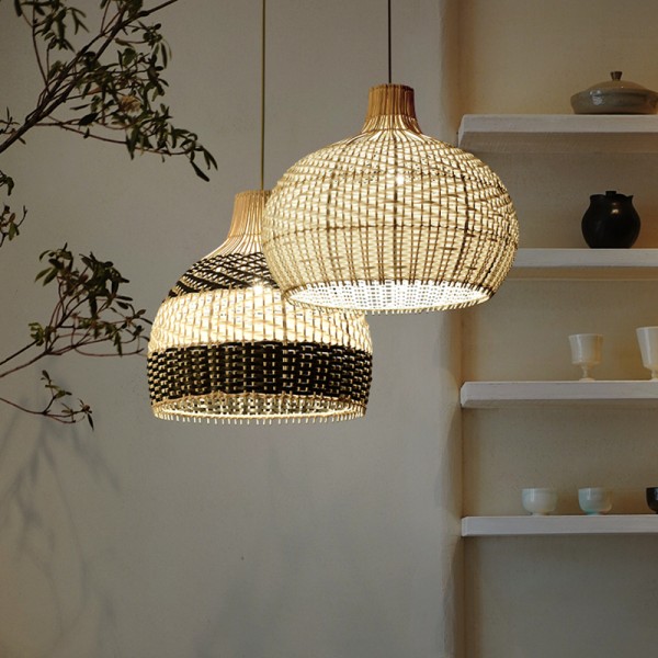 Wicker hanging light store