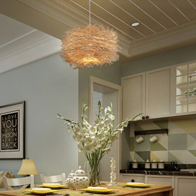 Simple Bird's Nest Creative Rattan Pendant Light