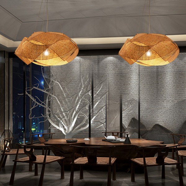 ثريا من خشب الروطان على طراز جنوب شرق آسيا